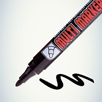 Маркер перманентный Crown MULTI MARKER, черный пулевидный 3мм картинка 
